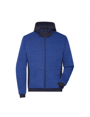 Padded knitted fleece jacket in attractive material mix