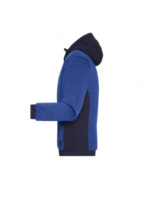 Padded knitted fleece jacket in attractive material mix