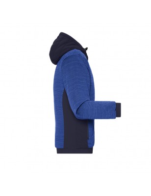 Padded knitted fleece jacket in attractive material mix