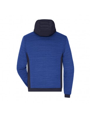 Padded knitted fleece jacket in attractive material mix