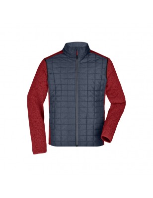 Knitted fleece jacket in stylish material mix