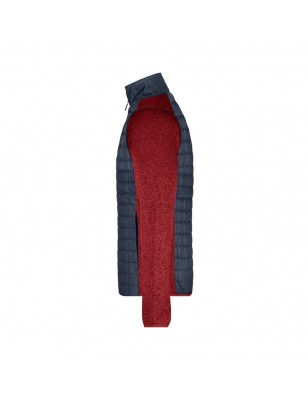 Knitted fleece jacket in stylish material mix