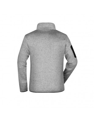 Fashionable knitted fleece jacket with stand-up collar