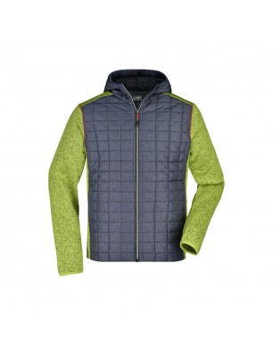 Knitted fleece jacket in stylish material mix