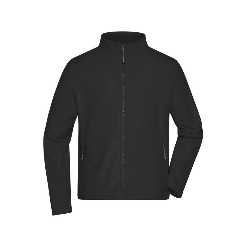 Fleece jacket with stand-up collar in classic design