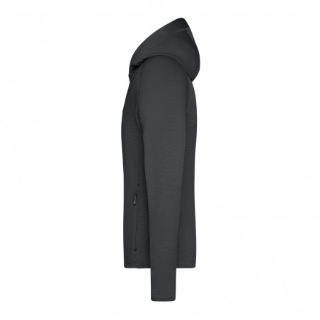 Casual hooded stretch fleece jacket