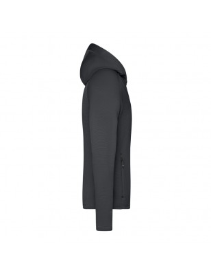 Casual hooded stretch fleece jacket