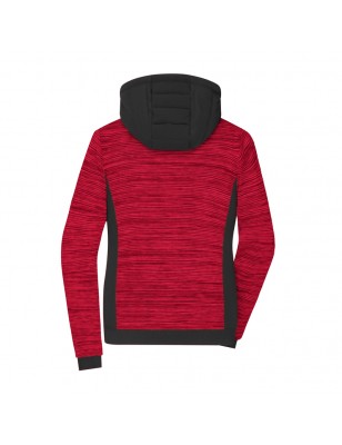 Padded knitted fleece jacket in attractive material mix