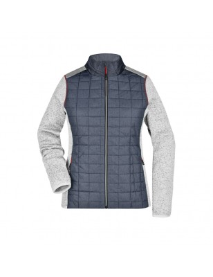 Knitted fleece jacket in stylish material mix