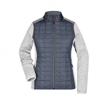 Knitted fleece jacket in stylish material mix