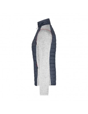 Knitted fleece jacket in stylish material mix