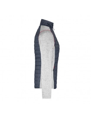 Knitted fleece jacket in stylish material mix