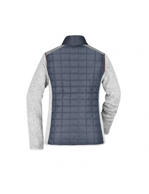 Knitted fleece jacket in stylish material mix