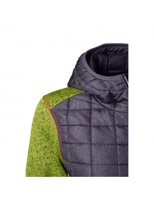 Knitted fleece jacket in stylish material mix