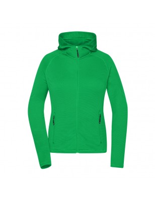 Casual hooded stretch fleece jacket