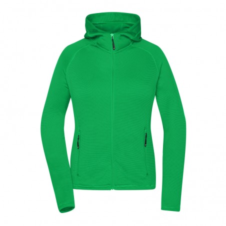 Casual hooded stretch fleece jacket