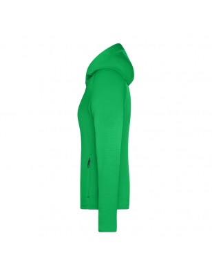 Casual hooded stretch fleece jacket