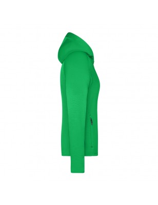 Casual hooded stretch fleece jacket