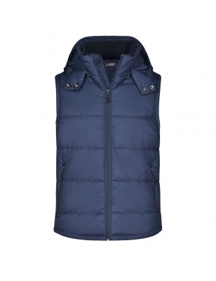 Fashionable quilted vest with detachable hood