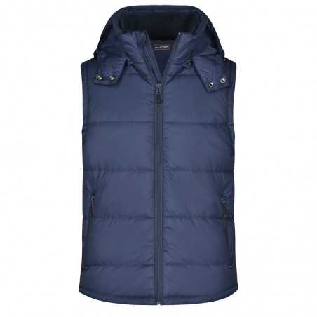 Fashionable quilted vest with detachable hood