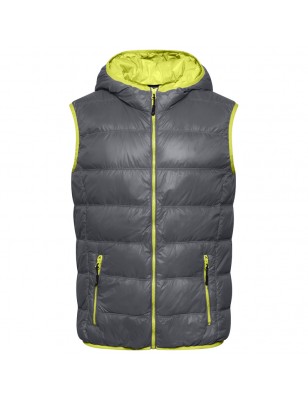 Ultra light down vest with hood in casual style