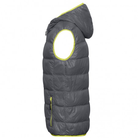 Ultra light down vest with hood in casual style