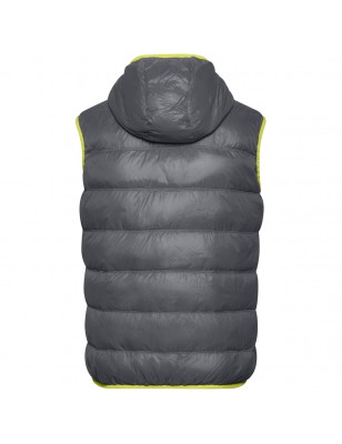 Ultra light down vest with hood in casual style