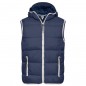 Fashionable padded vest with hood