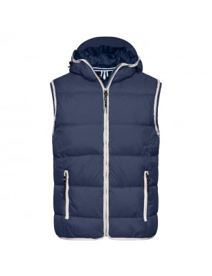 Fashionable padded vest with hood