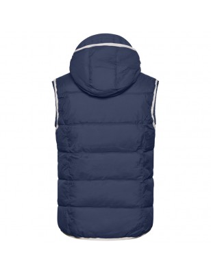 Fashionable padded vest with hood