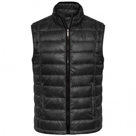 Casual down vest with stand-up collar