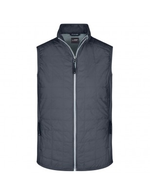 Lightly padded vest in casual material mix