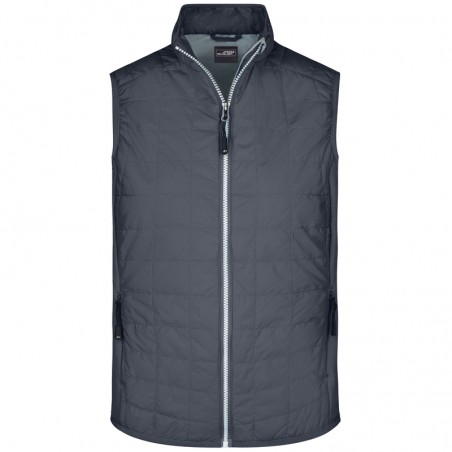 Lightly padded vest in casual material mix