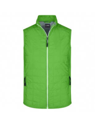 Lightly padded vest in casual material mix