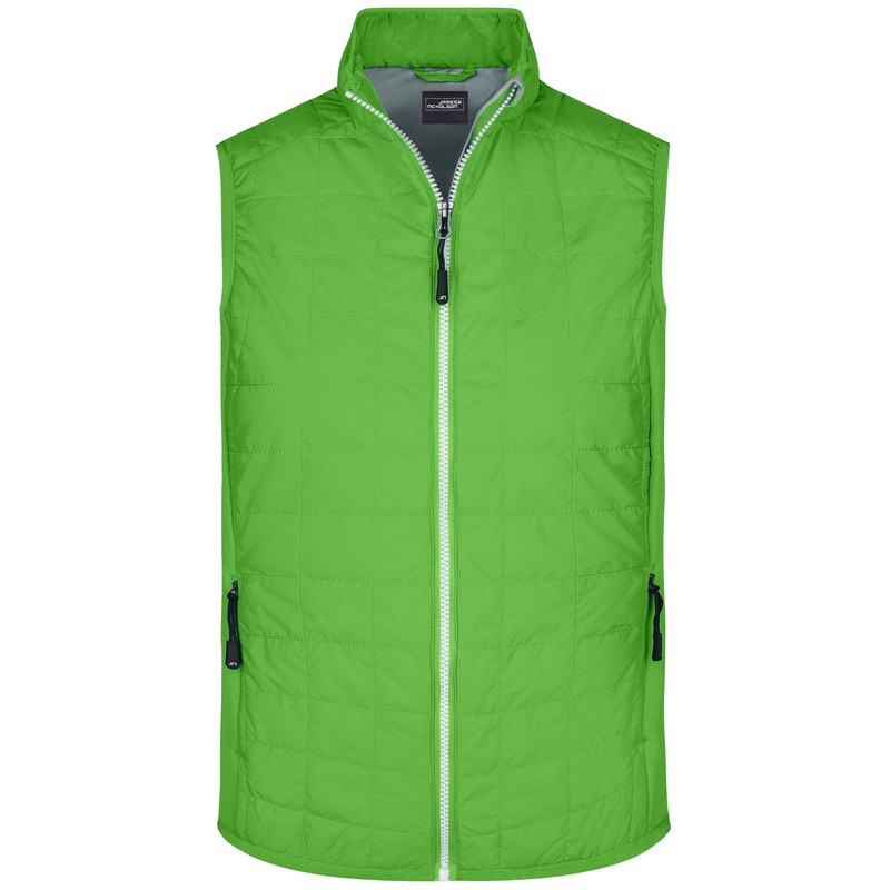 Lightly padded vest in casual material mix