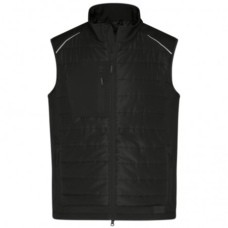 Softshell vest of attractive mixed materials