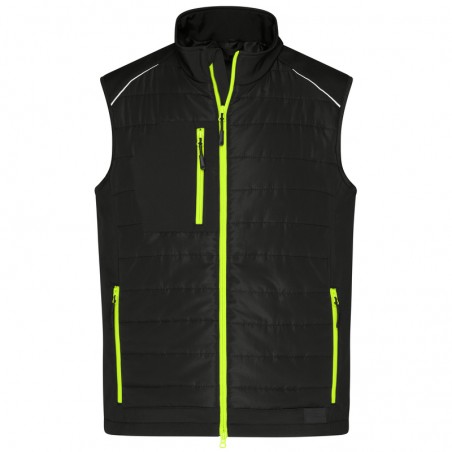 Softshell vest of attractive mixed materials