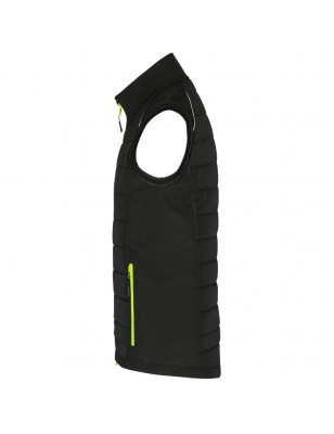 Softshell vest of attractive mixed materials