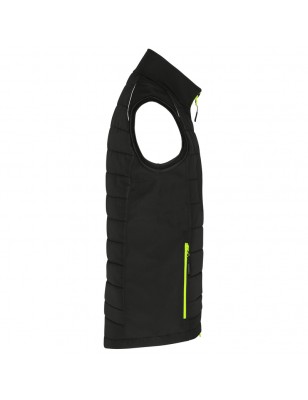 Softshell vest of attractive mixed materials