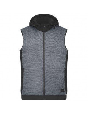 Padded knitted fleece vest in attractive material mix