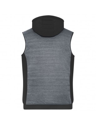 Padded knitted fleece vest in attractive material mix