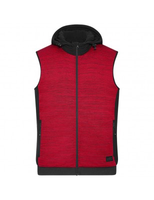 Padded knitted fleece vest in attractive material mix