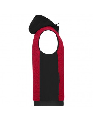 Padded knitted fleece vest in attractive material mix