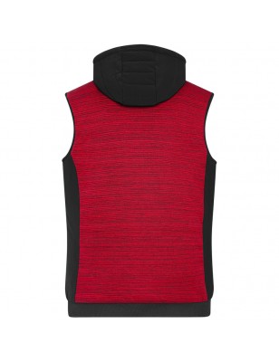 Padded knitted fleece vest in attractive material mix