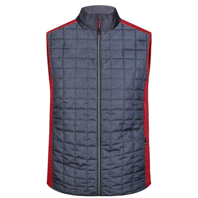 Vest in stylish material mix