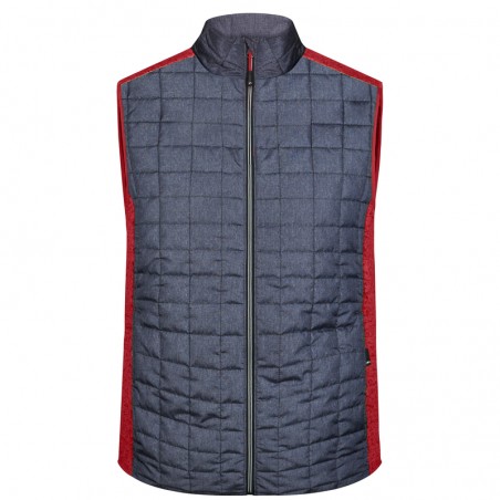 Vest in stylish material mix