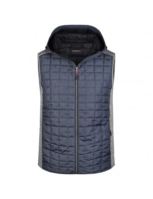 Vest in stylish material mix