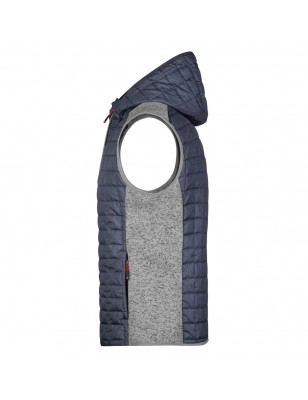 Vest in stylish material mix