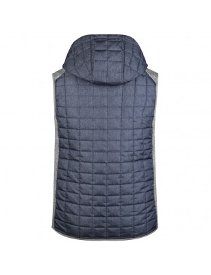 Vest in stylish material mix