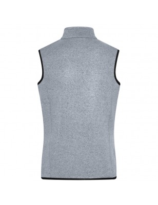 Knitted fleece vest with stand-up collar